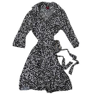 MERONA Women's Black White Wrap Dress Size Small